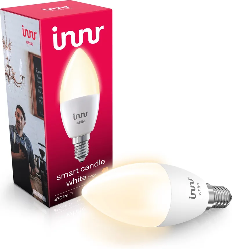smart E14 LED lamp - geschikt voor Philips Hue - Zigbee bulb - warmwit licht - slimme kaarslamp - dimbaar - 470 lumen - 1 pack by Innr – product photo