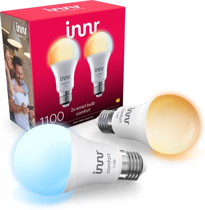 smart E27 LED lamp - geschikt voor Philips Hue - Zigbee bulb - warmwit tot koelwit licht - slimme lamp - dimbaar - 1190 lumen - 2 pack by Innr – product photo