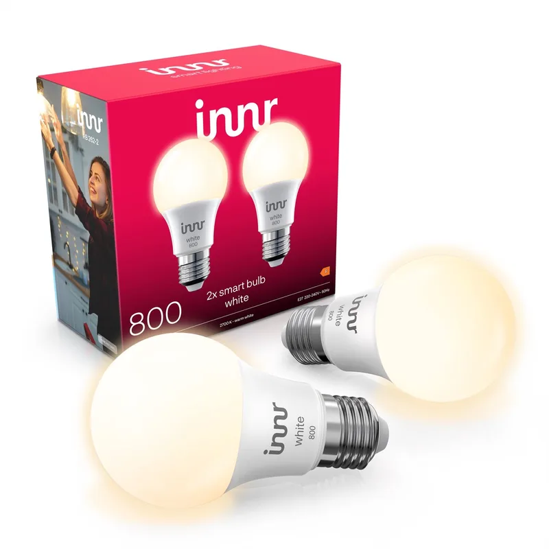 smart E27 LED lamp - geschikt voor Philips Hue - Zigbee bulb - warmwit licht - slimme lamp - dimbaar - 806 lumen - 2 pack by Innr – product photo