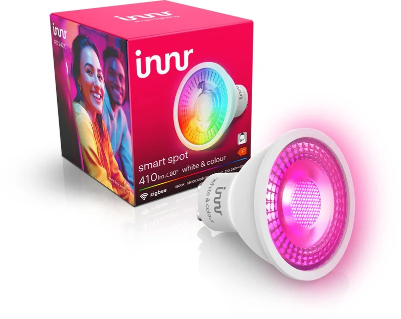 smart GU10 lamp - Zigbee - geschikt voor Philips Hue - LED spot - wit en gekleurd licht - slimme lamp - ledlamp dimbaar - 410 lumen - 1 pack by Innr – product photo