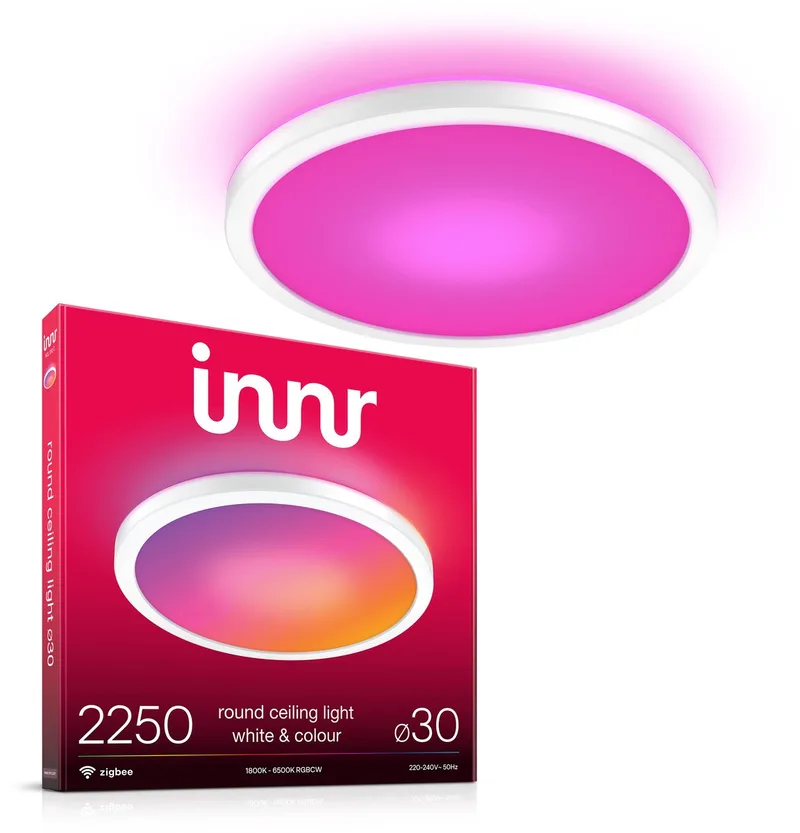 Smart Plafondlamp - 30 cm - Zigbee - geschikt voor Philips Hue - LED plafonniere kleur en warmwit tot koelwit licht - slimme lamp - dimbaar - 2250 Lumen van Innr in Wit & Kleur – productfoto