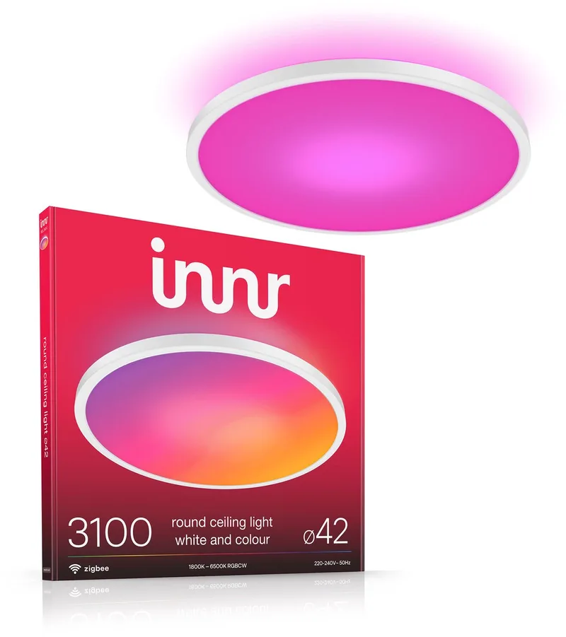 Smart Plafondlamp - 42 cm - Zigbee - geschikt voor Philips Hue - LED plafonniere kleur en warmwit tot koelwit licht - slimme lamp - dimbaar - 3100 Lumen by Innr in Wit & Kleur – product photo