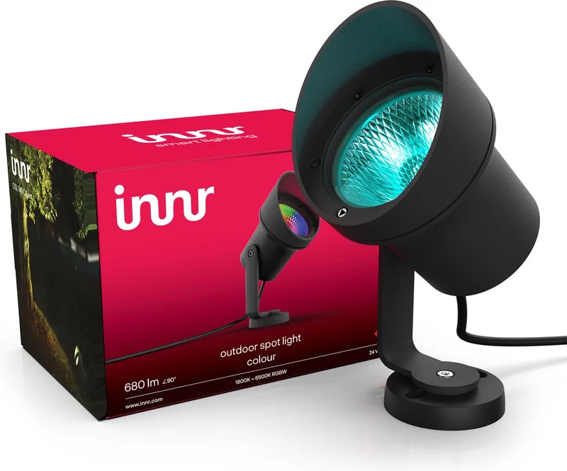smart XL tuinspot uitbreiding - wit en gekleurd licht - slimme prikspot buiten - buitenverlichting - tuinverlichting - wandlamp buiten - dimbaar - 1 pack (OSL 140 C basisset vereist) by Innr in Black – product photo