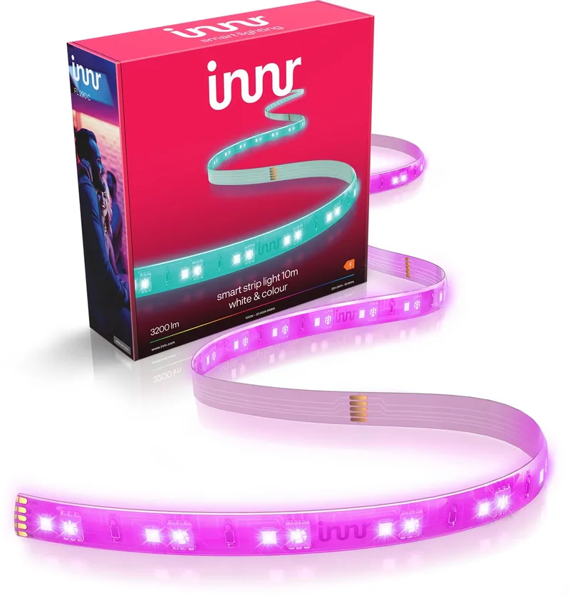 Zigbee Lightstrip 10m, geschikt voor Philips Hue, premium RGBW LED-strip, ultra helder 3200 lm, diep dimbare indirecte verlichting by Innr in White – product photo