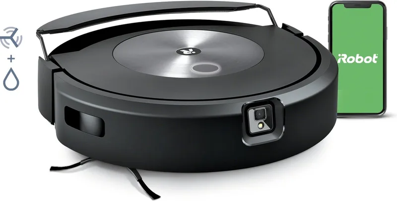 Combo j7 Robotstofzuiger en Dweilrobot - Objectdetectie en vermijding - c7158 de iRobot en Noir – photo produit