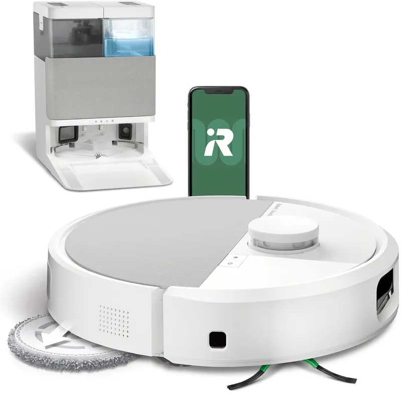 Plus 505 Combo Robot + Autowash™ Dock - Robotstofzuiger met Dweilfunctie - N1852 by iRobot in White – product photo