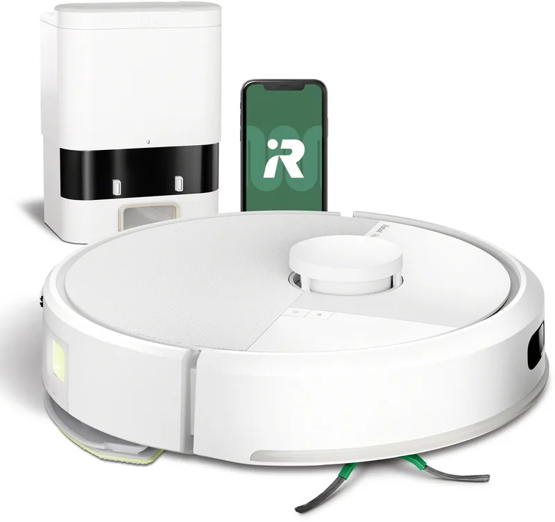 Roomba® 105 Combo + AutoEmpty Dock - Robotstofzuiger met Dweilfunctie - (Y3512) by iRobot in White – product photo