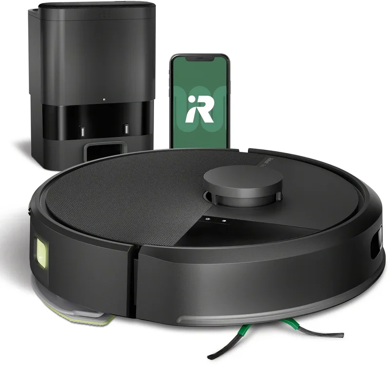 Roomba® 105 Combo + AutoEmpty Dock - Robotstofzuiger met Dweilfunctie - (Y3510) by iRobot in Black – product photo