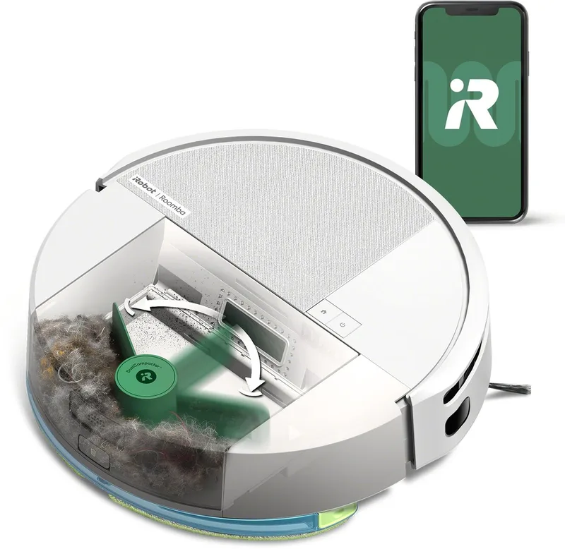 Roomba® 205 DustCompactor Combo - Robotstofzuiger met Dweilfunctie - L1212 von iRobot in Weiß – Produktfoto