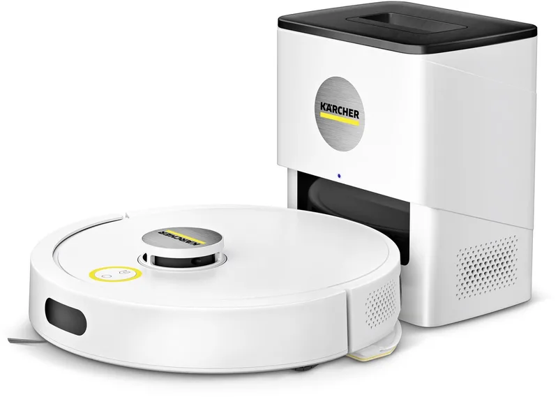 RVC 3 Comfort Extra - Robotstofzuiger met Dweilfunctie - 1500 Pa Zuigkracht - 130 min. Looptijd - 45m2 - Met Leegstation & Oplaadstation by Kärcher in White – product photo