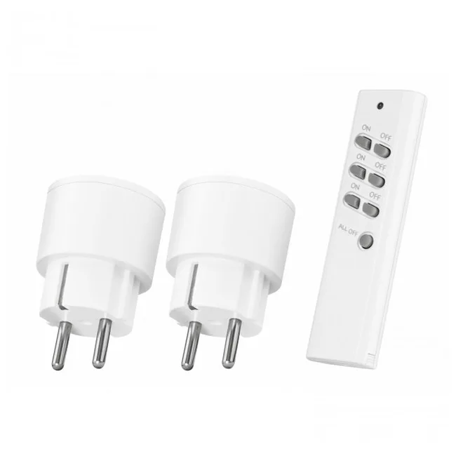 APC2-2300R Draadloze stekkerset met 2 stekkers & afstandsbediening Schakelaar Wit by KlikAanKlikUit – product photo