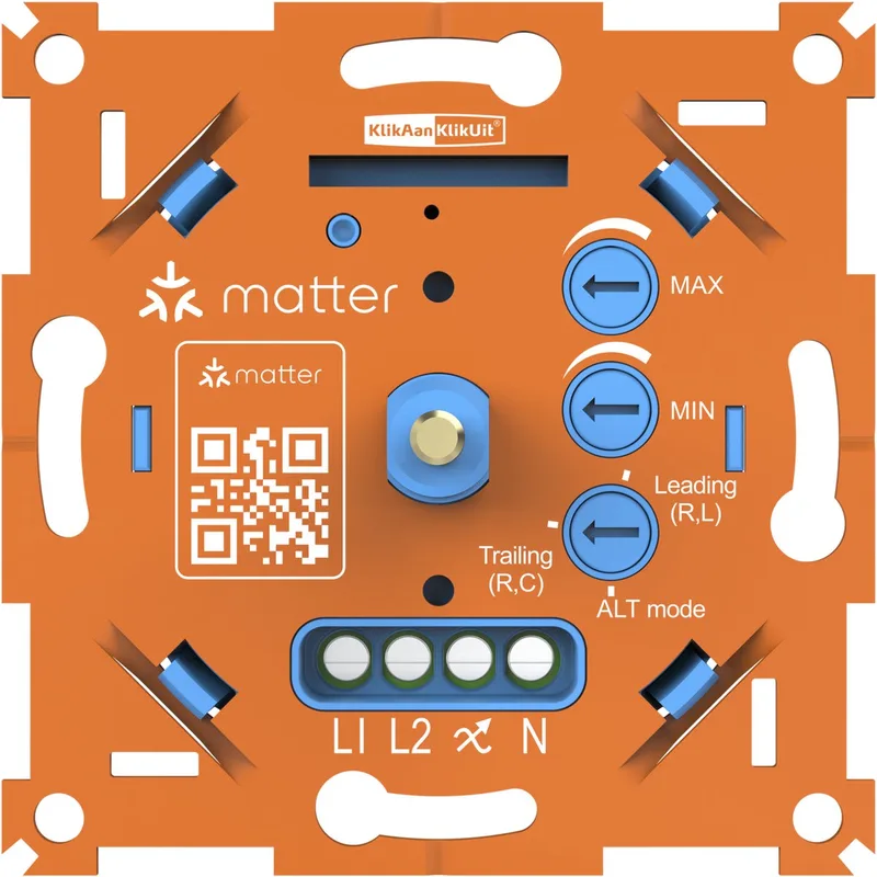 Matter Draaidimmer MAWD-250 | Matter over WiFi Dimmer by KlikAanKlikUit in Orange – product photo