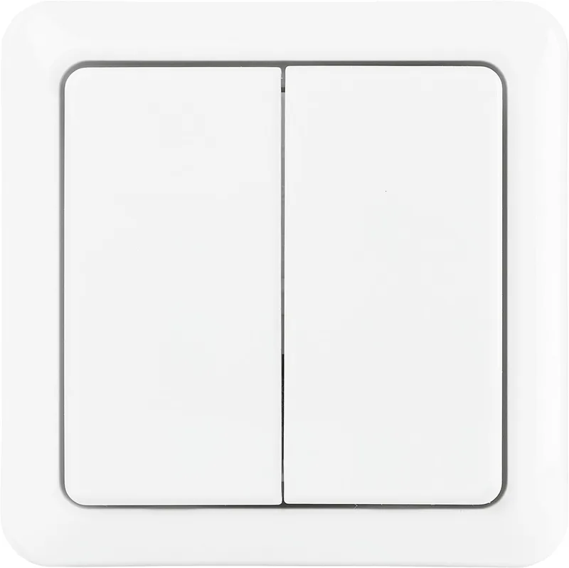 Opbouw Dubbele Schakelaar - Draadloos - AWST-8802 by KlikAanKlikUit in White – product photo