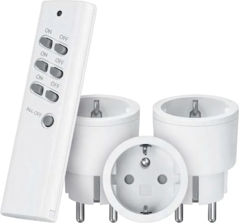 Startset - 3 Schakelaars met Afstandsbediening - Alleen geschikt voor België by KlikAanKlikUit in White – product photo