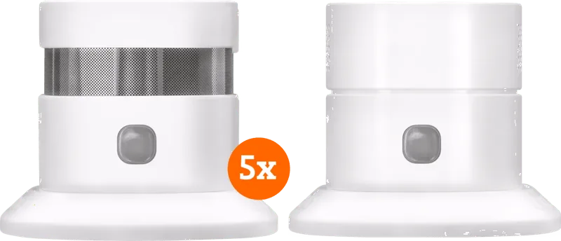ZSDR-850 Rookmelder (3 jaar) 5-pack + Koolmonoxidemelder van KlikAanKlikUit – productfoto