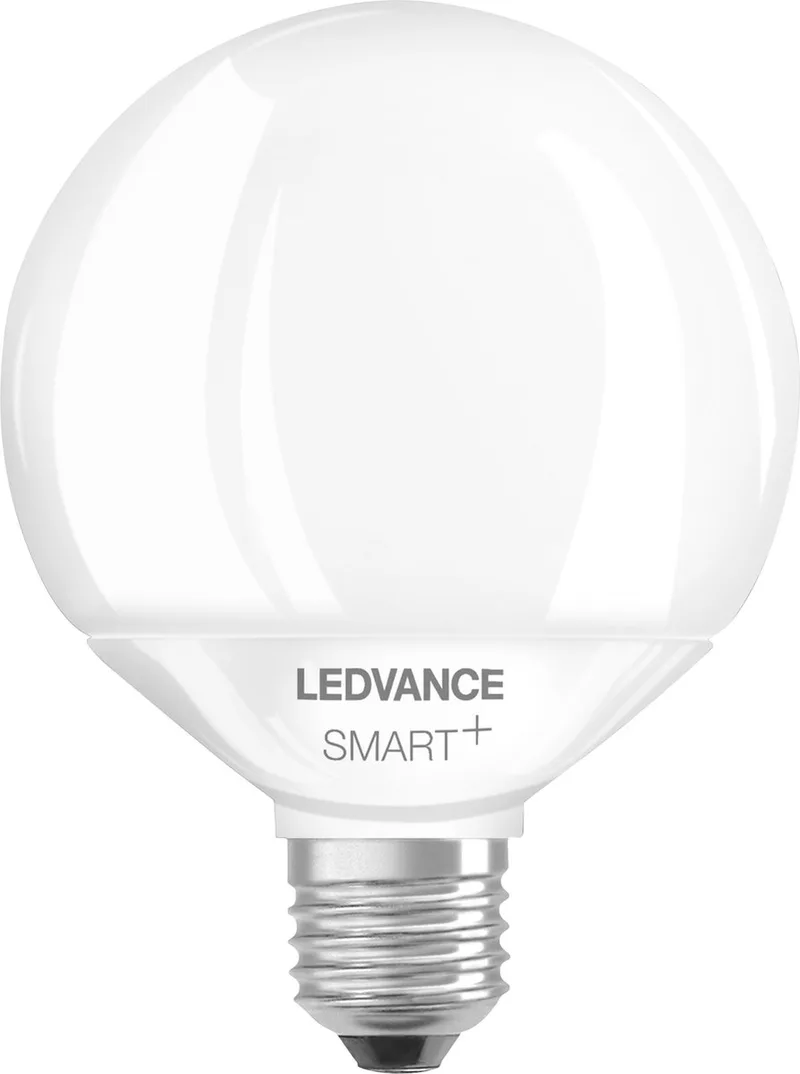 LED-lamp met wifi-technologie, socket E27, dimbaar, lichte kleur veranderlijk (27-65-K), globe vorm, mat, vervanging voor conventionele 1-W gloeilampen, controleerbaar met Alexa, Google & app de LEDVANCE SMART+ – photo produit