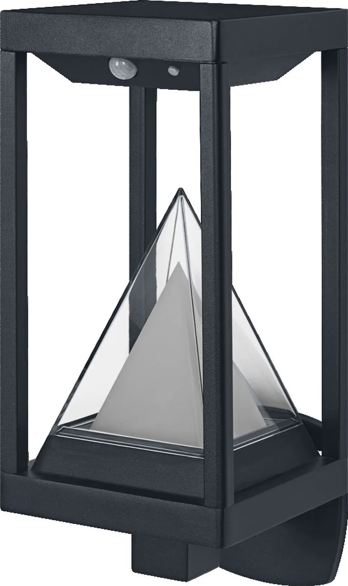 outdoor Bluetooth solar wandlamp, met warm (3000K) en gekleurd licht, bruikbaar zonder stroom, tot 2,5 uur brandduur bij 100% licht, oplaadbaar met USB-C kabel IP44 sensor de LEDVANCE SMART+ en Blanc – photo produit