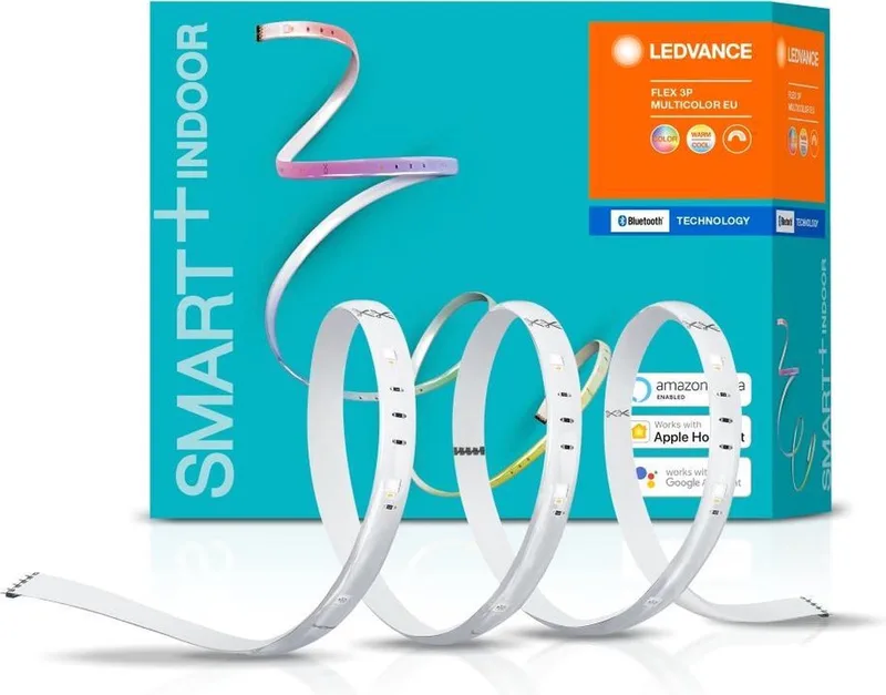 Slimme LED strip LED: voor alle oppervlakken, SMART+ Flex 3P Multicolour / 10 W, 220…240 V, uitstralingshoek: 120°, RGBW, 2000 … 6500 K, body materiaal: silicone, IP20, 1-bundel de LEDVANCE SMART+ en Blanc – photo produit