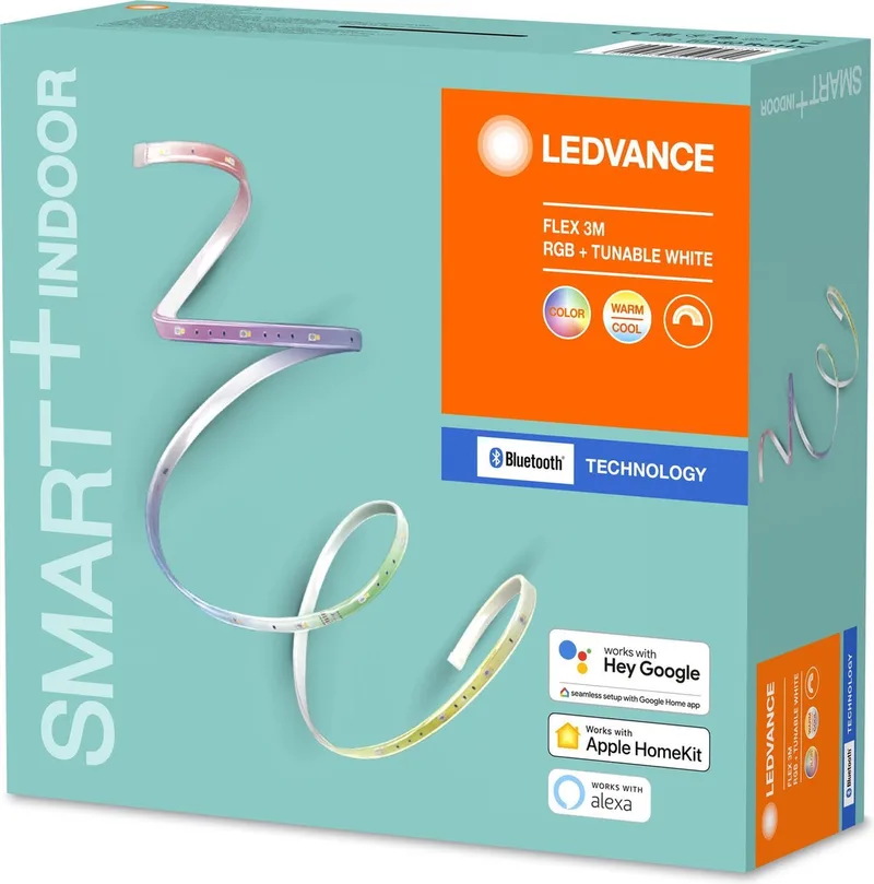 Slimme LED strip LED: voor alle oppervlakken, SMART+ FLEX MULTICOLOR / 12 W, 22-…24- V, stralingshoek: 11-, RGBTW, 2--- … 65-- K, body materiaal: silicone, IP2 by LEDVANCE SMART+ in Transparent – product photo