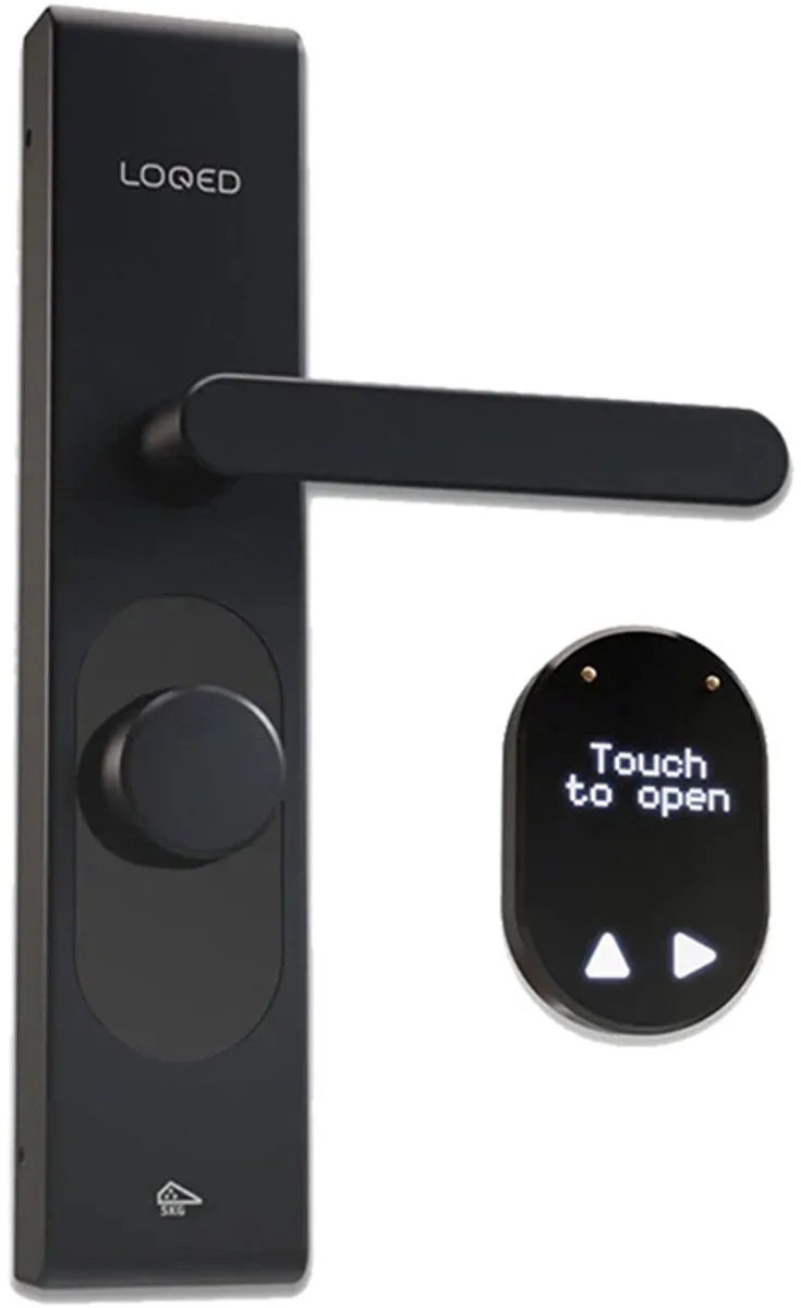 Touch Smart Lock - Slim Deurslot - Met Smart Home Integratie - Bridge, Cilinder & Codetoegang van LOQED in Zwart – productfoto
