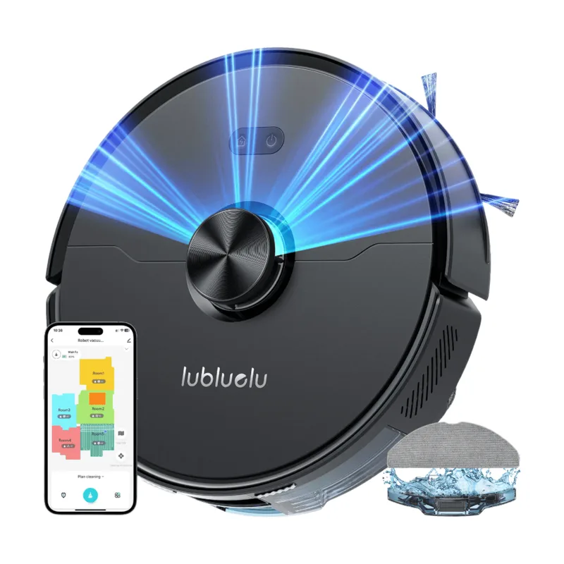 L15 Ultra 3-in-1 robotstofzuiger met dweilfunctie, 4000 Pa sterke zuigkracht, lasernavigatie, 5-staps mapping, 55 dB stil, app-bediening, ideaal voor dierenharen, tapijten en harde vloeren by Lubluelu – product photo
