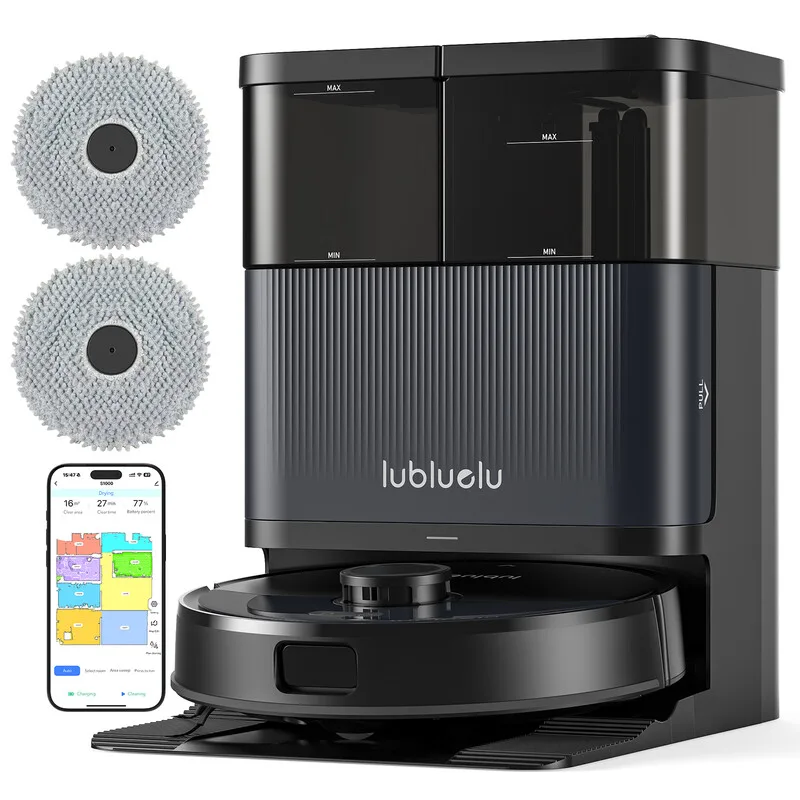S1000 Ultra+ robotstofzuiger met LiDAR en alles-in-één station met dweilfunctie, 10.000 Pa, 55 dB, app-bediening, ideaal voor dierenharen, tapijten en harde vloeren von Lubluelu – Produktfoto