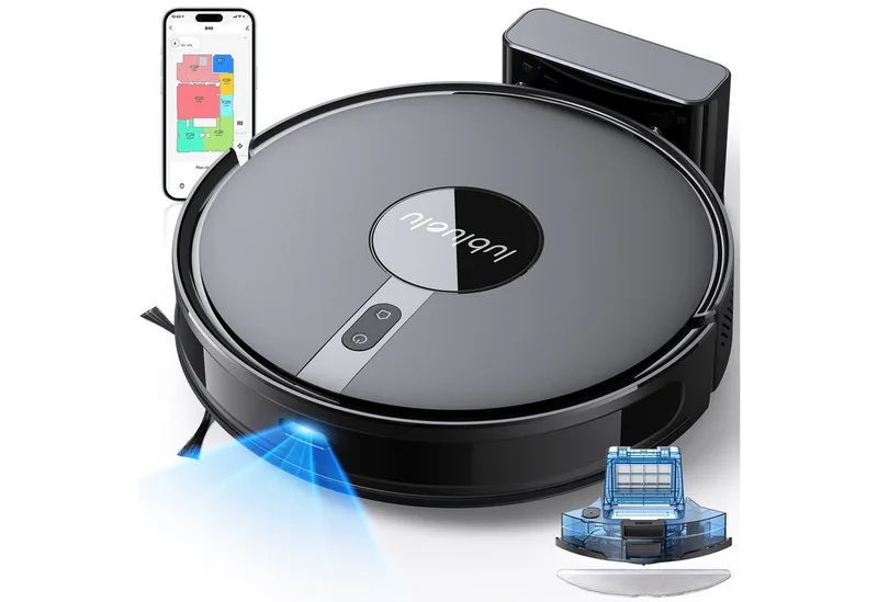 Saugroboter B40 mit Wischfunktion Sauger und Wisch Staubsauger 5800pa, 45 W, beutellos, 14 No-Go-Zonen und 20 virtuelle Wände de Lubluelu en Noir – photo produit