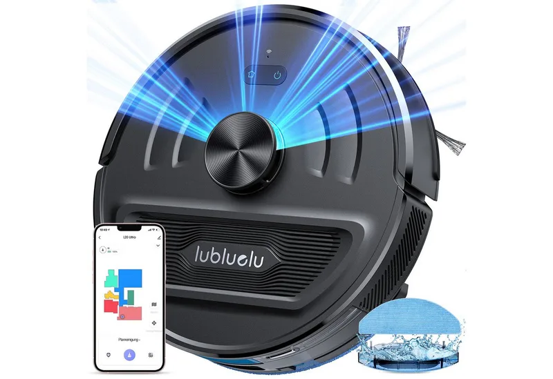 Saugroboter Saug- und Wischroboter LiDAR Lasernavigation 5500PA (L20 Ultra), 42 W, beutellos, 120 Minuten, Breakpoint-Aufladung, Präzise Navigation de Lubluelu en Noir – photo produit