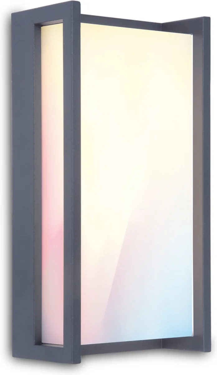 Connect QUBO - LED Wandlamp - Smart verlichting in alle kleuren en wittinten - Donkergrijs van Lutec in Grijs – productfoto