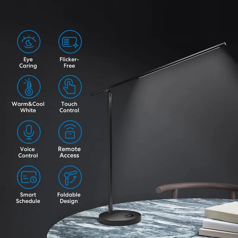 Bureaulamp - geschikt voor thuiskantoor - gemakkelijk in gebruik - helder licht - beter lezen en schrijven by Meross in Black – product photo