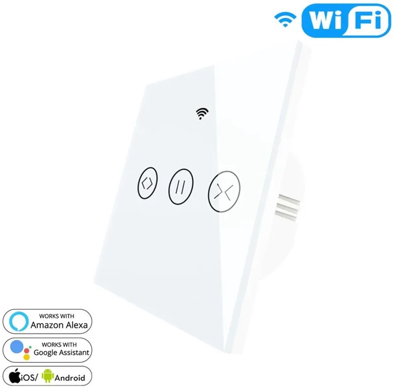 Slimme Wifi Schakelaar voor Rolluiken, Zonneschermen en Screens – met Percentagefunctie von MOES in Weiß – Produktfoto