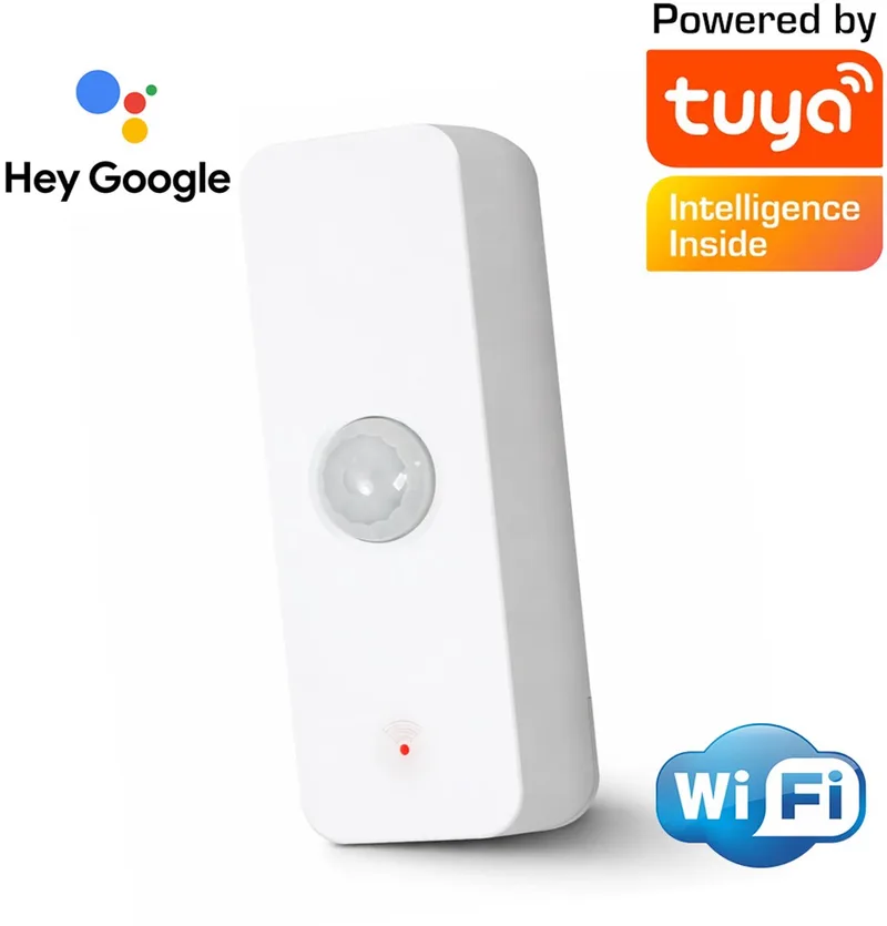Tuya bewegingssensor | Wifi | volledig draadloos | 2x AAA batterijen | PIR sensor | 10 maanden batterijduur | geschikt voor (tijdelijke) beveiligingsmaatregelen | Werkt met Tuya Smart en SmartLife by MOES in White – product photo