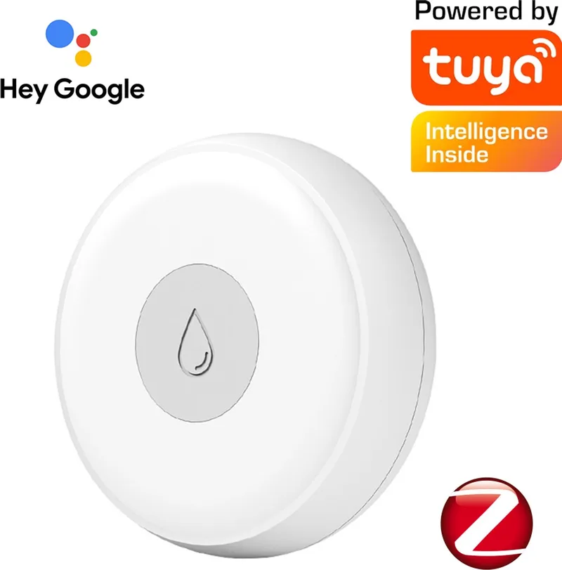 Tuya watersensor | Zigbee | Werk met Tuya Smart en SmartLife! | Voorkom erger en ontvang op tijd een waarschuwing | Hub nodig | compact en draadloos von MOES in Weiß – Produktfoto