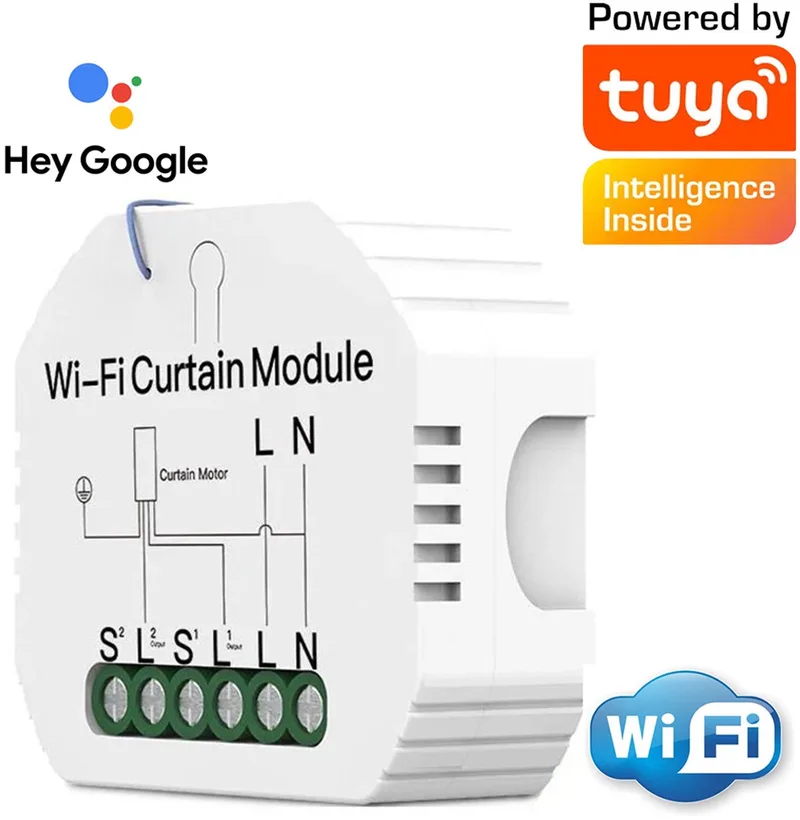 Tuya WiFi-RF Curtain Switch - Tuya Actoren - Draadloze Rolluikschakelaar - Inbouw - Slimme Schakelaar von MOES in Weiß – Produktfoto