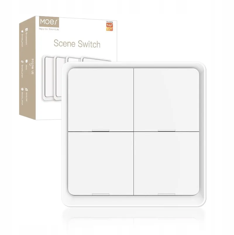 Zigbee 4-Kanaals Scène Schakelaar - Slimme Thuisbesturing by MOES in White – product photo