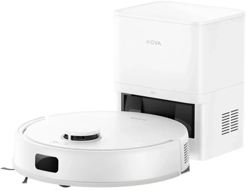 E20 Plus - Robotstofzuiger met Dweilfunctie - Automatische lediging - LSD Lasersysteem voor nauwkeurige Mapping - Geschikt voor het opnemen van Dierenharen van MOVA in Transparant – productfoto