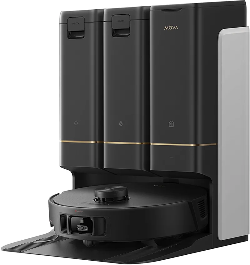 Z50 Ultra - Robotstofzuiger met Dweilfunctie - 19.000 Pa Zuigkracht - Automatisch Reinigingsstation - Zelfreinigende Mop & Slimme AI-Navigatie - Geschikt voor Tegels, Hout en Tapijt von MOVA in Transparent – Produktfoto