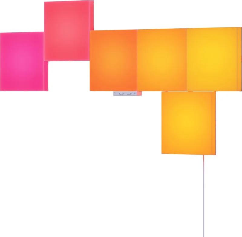Blocks Big Squares Smarter Kit - 6 Squares - Squares - RGBW - Google, Apple, Alexa Compatibel van Nanoleaf in Wit – productfoto