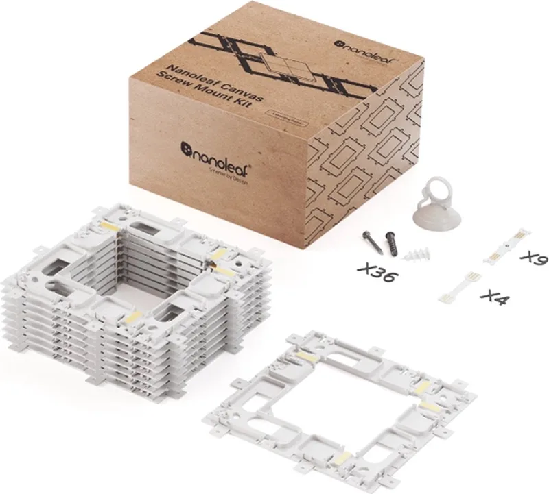 Canvas Bevestigingsset - Bevestiging voor Oneffen Oppervlaktes - 9 Stuks van Nanoleaf in Wit – productfoto