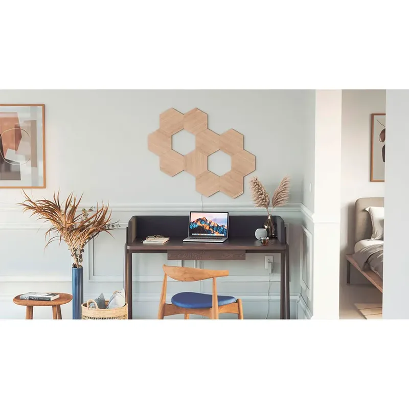 Elements Uitbreidingspakket - 3 LED Panelen - Houteffect - Slimme Verlichting - Google home de Nanoleaf en Hout – photo produit 6 sur 6