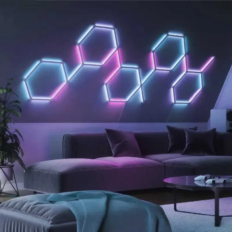 Lines 60 Degrees Uitbreidingspakket - Slimme Verlichting - 3 LED/RGB Lichtbalken - Google de Nanoleaf en Blanc – photo produit 4 sur 4