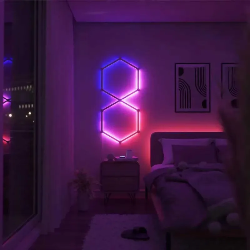 Lines 60 Degrees Uitbreidingspakket - Slimme Verlichting - 3 LED/RGB Lichtbalken - Google de Nanoleaf en Blanc – photo produit 3 sur 4