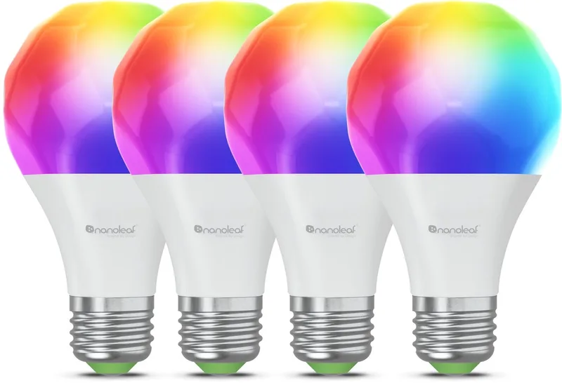 Matter A19 Smart Bulb - Slimme verlichting - E27 - RGB - 4 Stuks - Apple Home/Google Home/Amazon Alexa by Nanoleaf – product photo