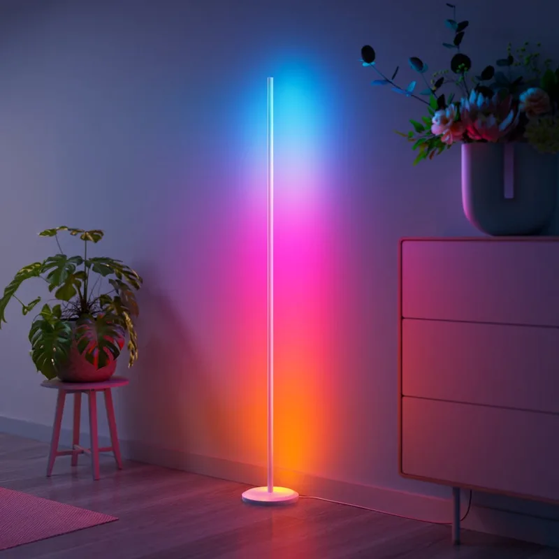 Matter Smart Multicolor Floor Lamp - Slimme Vloerlamp - RGBW - Werkt met Apple Home/Google Home/ Amazon Alexa van Nanoleaf in Wit – productfoto