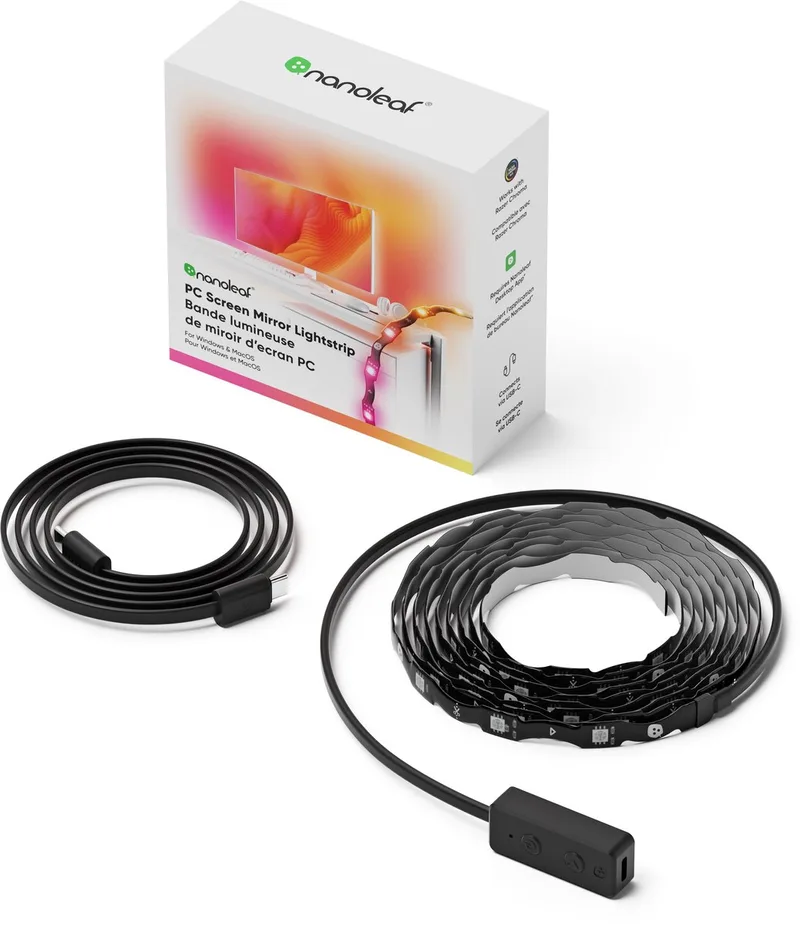 Nanoleaf 4D Mirror Lightstrip - PC LED strip - 2,5 Meter - USB - RGBIC de Nanoleaf – photo produit