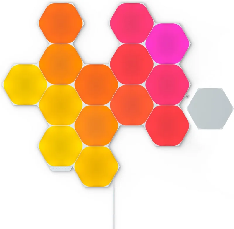 Shapes Hexagons Starterkit - Slimme Verlichting - 15 LED/RGB Panelen - Siri, Google, Alexa by Nanoleaf in White – product photo