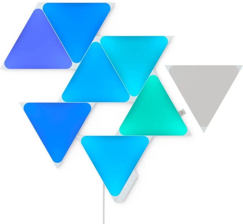 Shapes Mini Triangles Uitbreidingspakket - 10 Panelen - Slimme Verlichting - Siri, Google de Nanoleaf en Blanc – photo produit