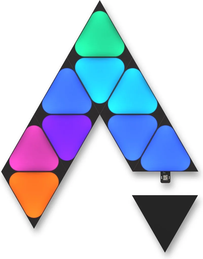 Shapes Mini Triangles Uitbreidingspakket - 10 Panelen - Zwart de Nanoleaf en Blanc – photo produit