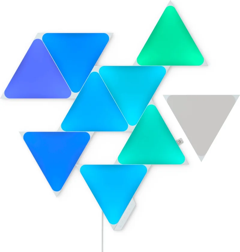 Shapes Triangles Starterkit - Slimme Verlichting - 9 LED/RGB Panelen - Siri, Google, Alexa by Nanoleaf in White – product photo
