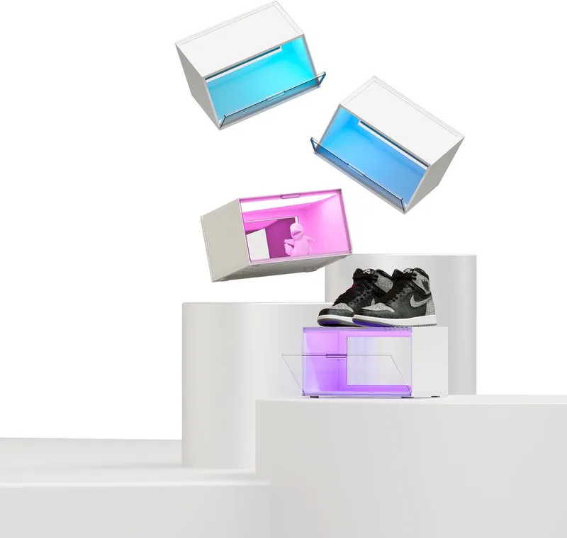 Smart Led Vitrinekast Starter Kit - 4 Displays - RGBW - Google, Apple, Alexa Compatibel från Nanoleaf i Vit – produktbild